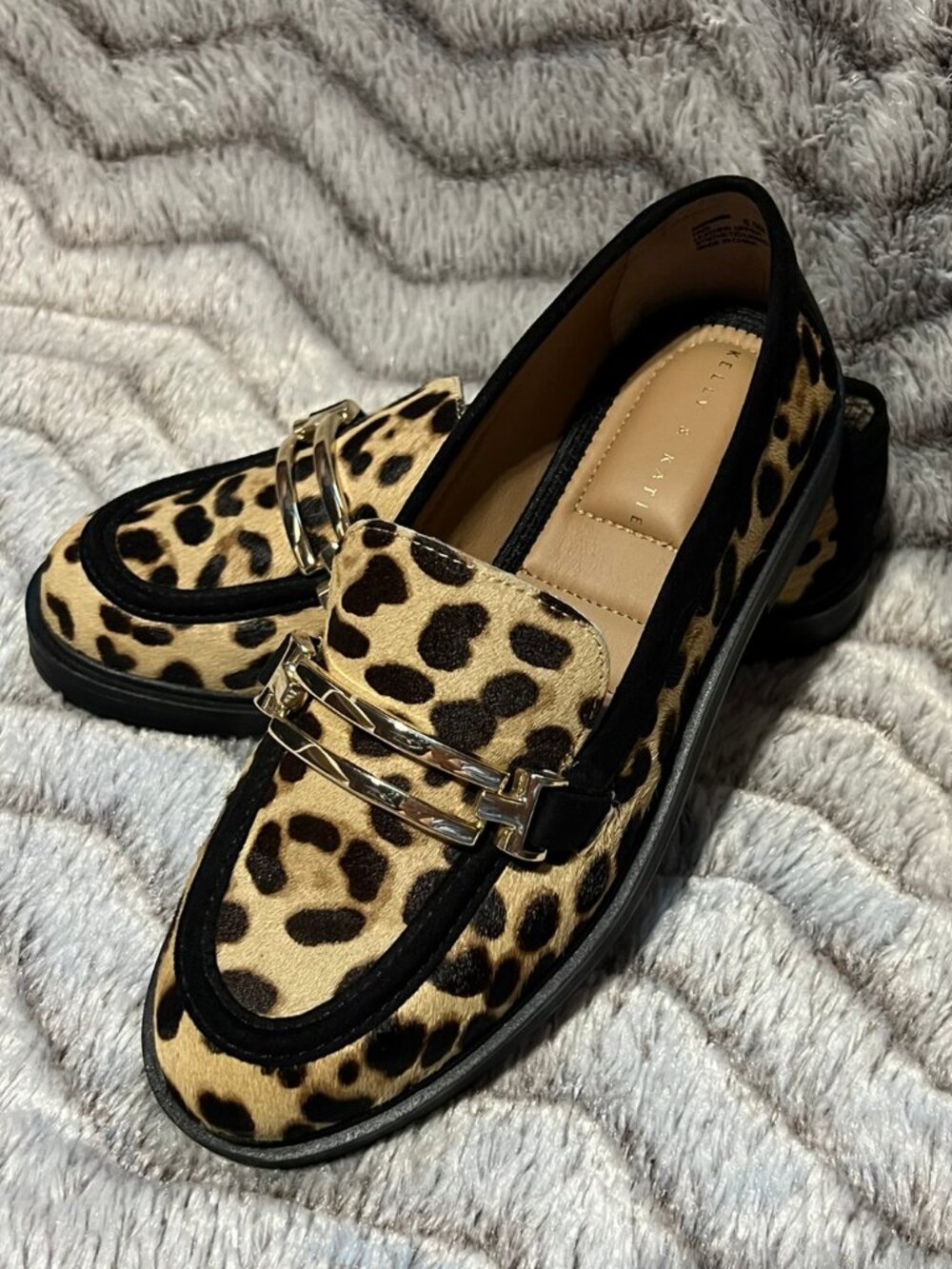 Fadi Leopard Print Gold Detailed Women's Loafers